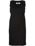 Mm6 Maison Margiela High Low Hem Dress, Women's, Size: 40, Black, Virgin Wool