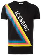Iceberg Diagonal Logo T-shirt, Men's, Size: Xl, Black, Cotton