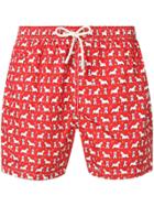 Mc2 Saint Barth Dog Print Swim Shorts - Red