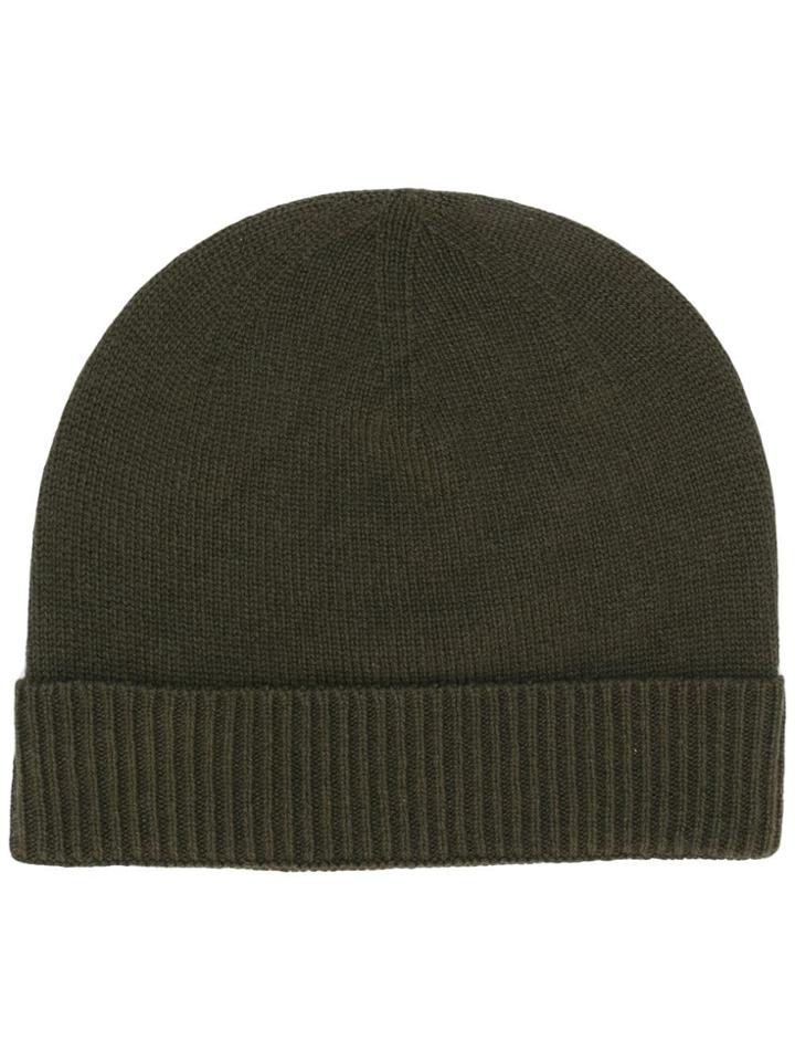 Pringle Of Scotland Ribbed Hem Beanie - Green