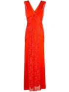 Tadashi Shoji Lace Inserts Evening Dress - Red