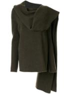 The Row Asymmetric Drape Jumper - Green