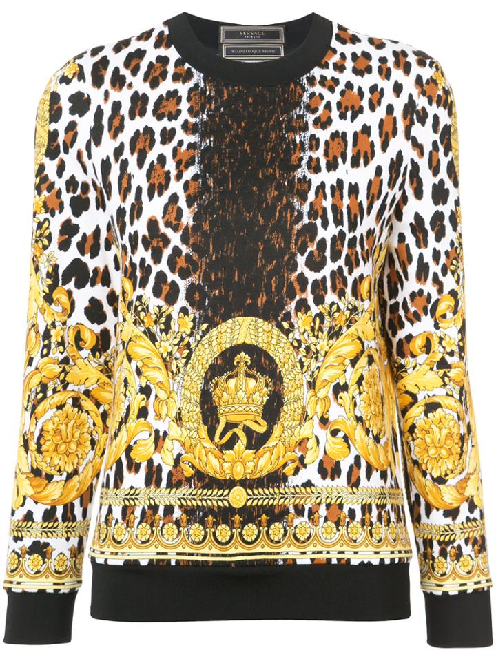 Versace Leopard Print Sweater - Black