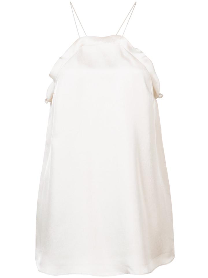 Tibi - Halterneck Top - Women - Polyester - 4, Nude/neutrals, Polyester