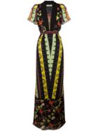 Etro Mixed Print Dress, Women's, Size: 42, Black, Silk/metallic Fibre/glass