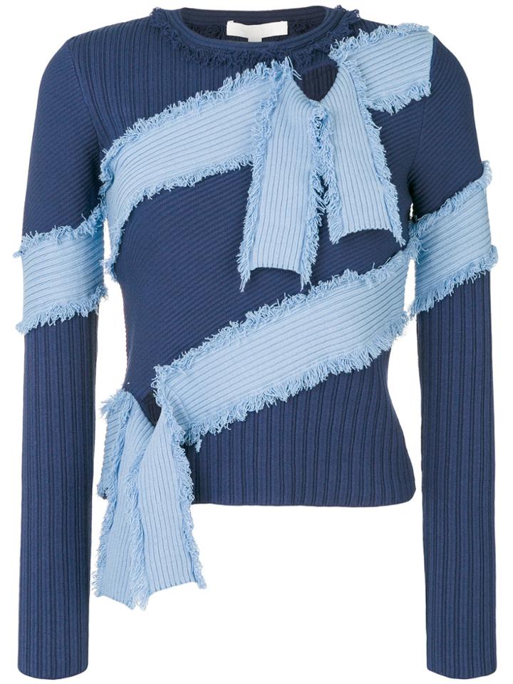 Jonathan Simkhai Ribbed Bandage Sweater - Blue