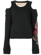 Ssheena Cold Shoulder Sweatshirt, Women's, Size: Xs, Black, Cotton