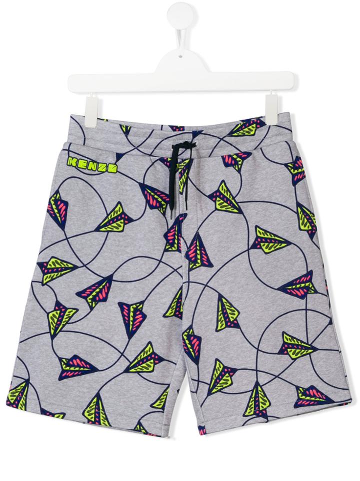 Kenzo Kids Graphic Print Shorts - Grey