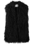 Paco Rabanne Faux-fur Oversized Gilet - Black