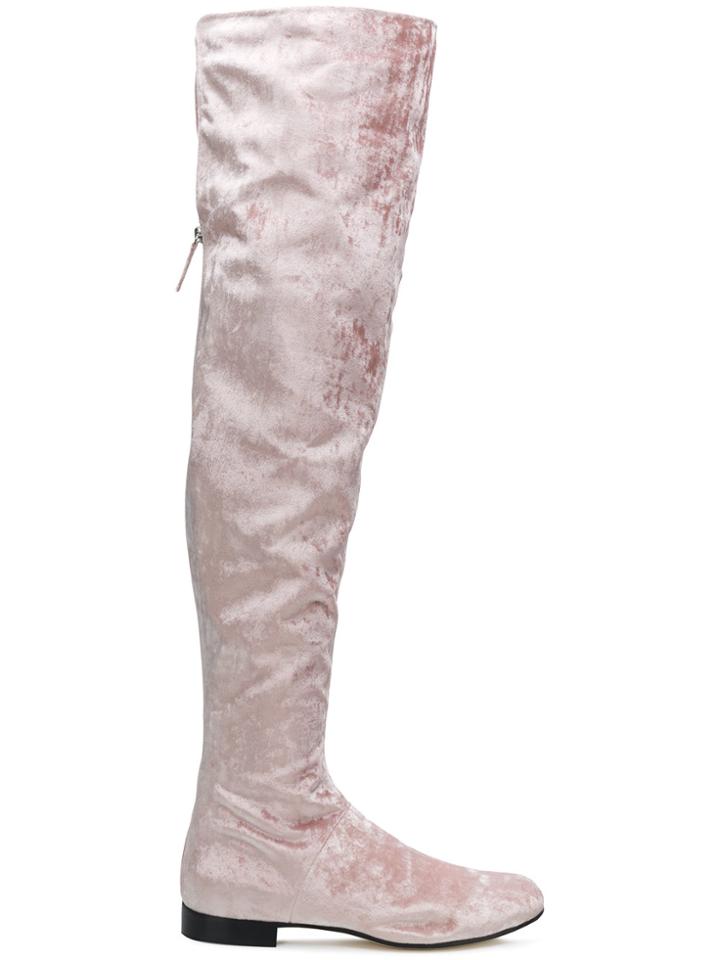 Alberta Ferretti Over The Knee Boots - Pink & Purple