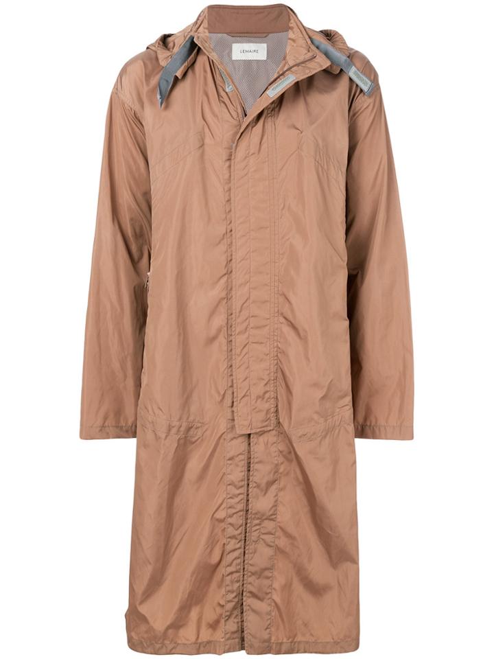 Lemaire Long Waterproof Coat - Brown