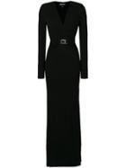 Just Cavalli Snake Belted Fitted Gown - Black