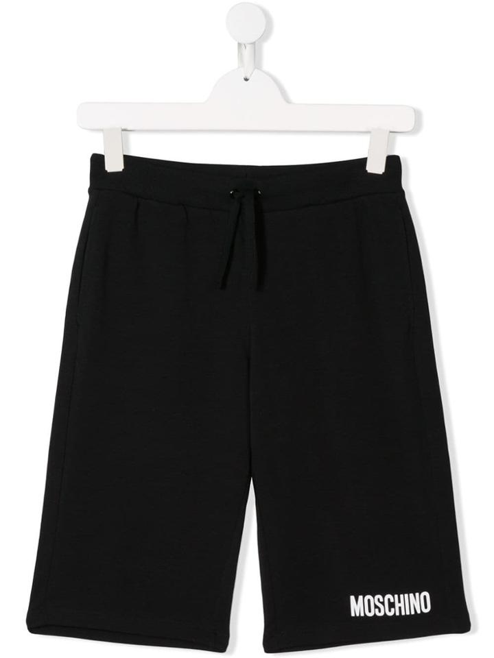 Moschino Kids Teen Logo Print Bermuda Shorts - Black