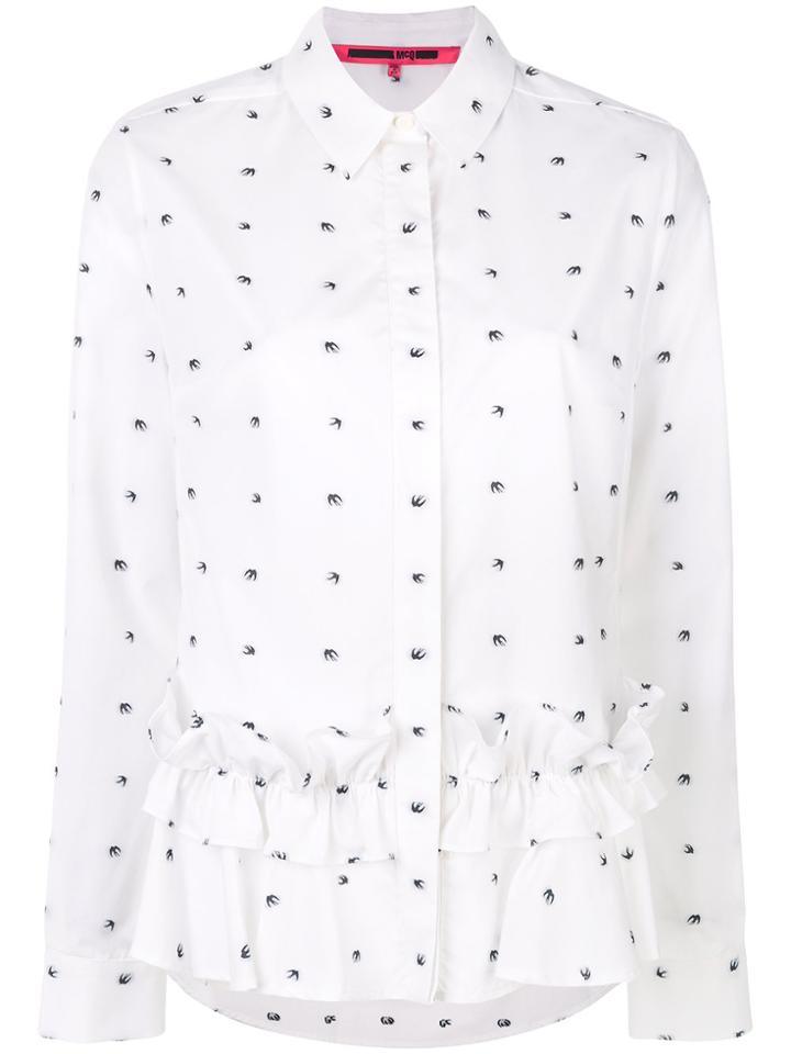 Mcq Alexander Mcqueen Swallow Print Shirt - White