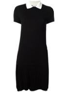 Red Valentino Pleated T-shirt Dress, Women's, Size: Medium, Black, Viscose/polyamide