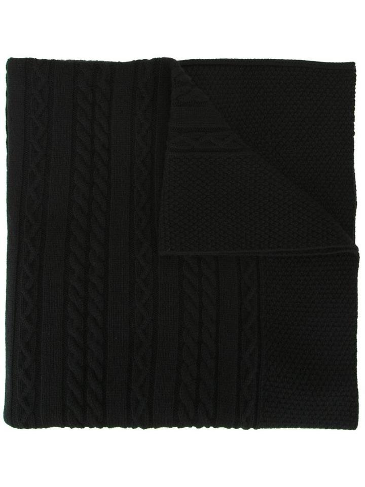 Inverallan Cable Knit Scarf, Women's, Black, Wool