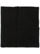 Inverallan Cable Knit Scarf, Women's, Black, Wool