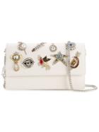 Alexander Mcqueen 'obsession' Bejewelled Clutch, Women's, White