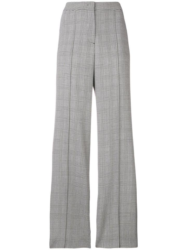 Luisa Cerano Flared Checked Trousers - Black