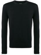 Les Hommes Zip-up Cuff Sweater - Black