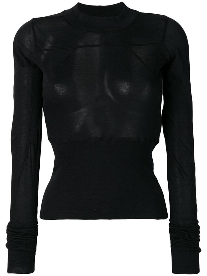 Rick Owens Sheer Jersey Top - Black