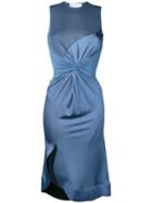 Esteban Cortazar Panelled Jersey Knotted Dress - Blue