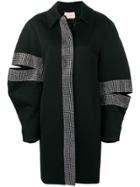 Christopher Kane Crystal Mesh Slash Coat - Black