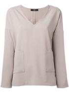 Steffen Schraut V-neck Blouse, Women's, Size: 36, Nude/neutrals, Polyester