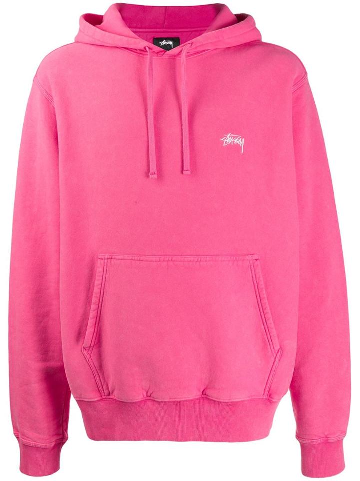 Stussy Stock Logo Hoodie - Pink