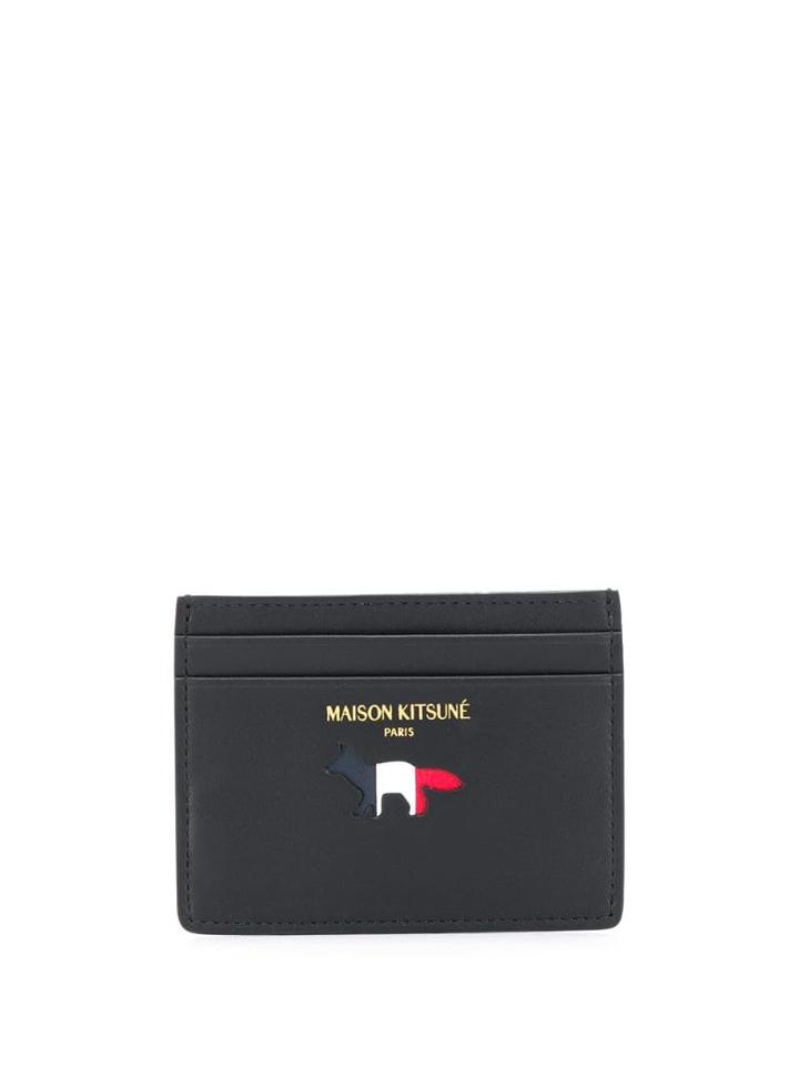Maison Kitsuné Logo Print Card Holder - Black