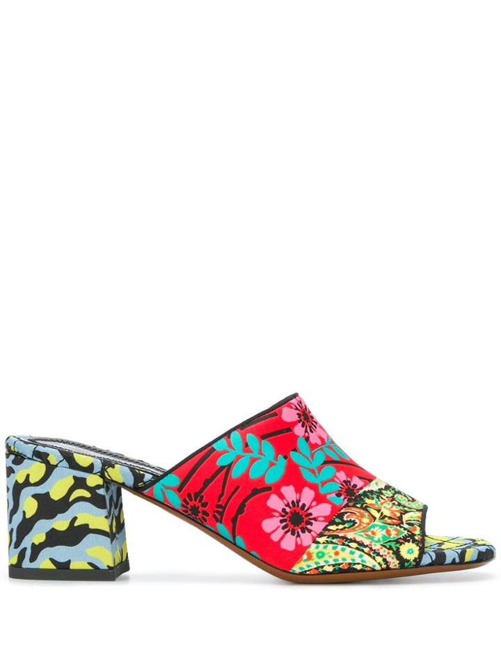 Etro Multi Pattern Heeled Sandals - Red