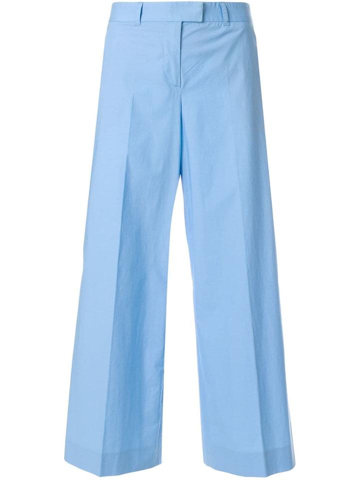Moschino Pre-owned Wide-legged Cropped Trousers - Blue