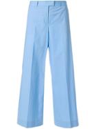 Moschino Pre-owned Wide-legged Cropped Trousers - Blue