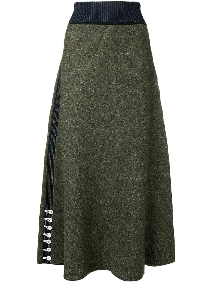 3.1 Phillip Lim Textured Long Skirt - Green