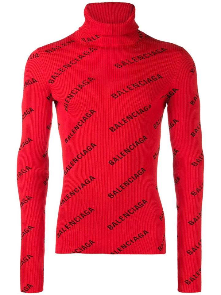 Balenciaga Multi Logo Jumper - Red