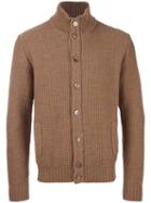 Zanone Buttoned Cardigan, Men's, Size: 54, Brown, Virgin Wool