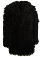 Saint Laurent Textured Short Coat, Men's, Size: 48, Black, Lamb Fur