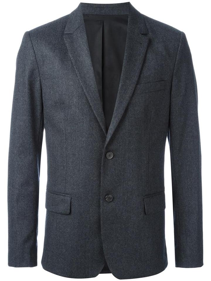 Ami Alexandre Mattiussi Two Button Blazer, Men's, Size: 48, Grey, Acetate/cotton/wool/polyamide