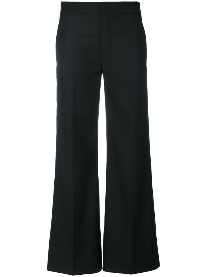 Toteme - Creased Cropped Trousers - Women - Polyester/spandex/elastane/wool - M, Black, Polyester/spandex/elastane/wool