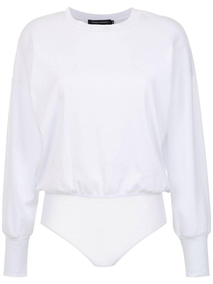 Andrea Marques Plain Bodysuit - White