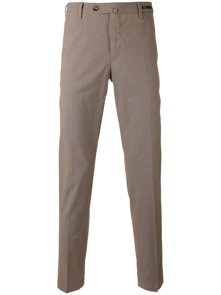 Pt01 - Classic Chinos - Men - Cotton/spandex/elastane - 56, Brown, Cotton/spandex/elastane