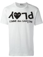 Logo Print T-shirt, Men's, Size: Small, White, Cotton, Comme Des Garçons Play