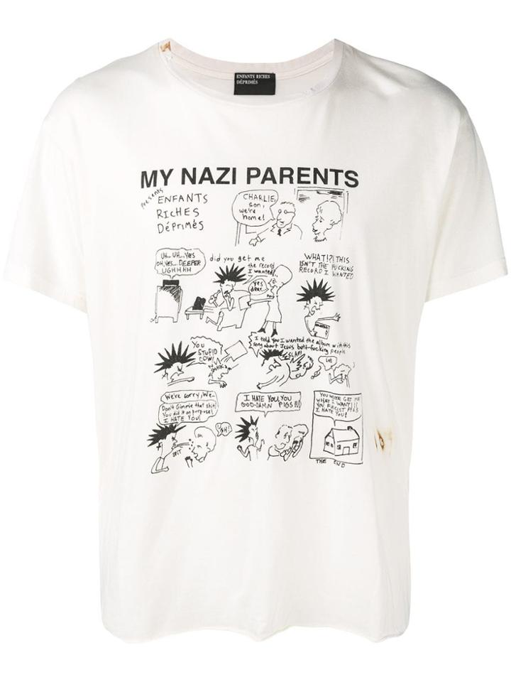 Enfants Riches Déprimés Graphic Print Distressed T-shirt - White