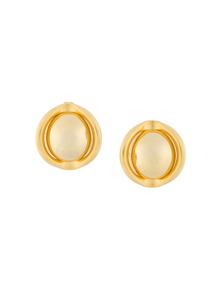 Susan Caplan Vintage 1980s Vintage Gold Statement Clip-on Earrings -