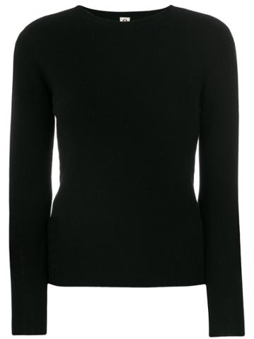 Bear Hug Round Neck Top - Black
