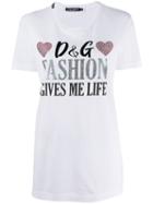 Dolce & Gabbana Rhinestone Embellished T-shirt - White