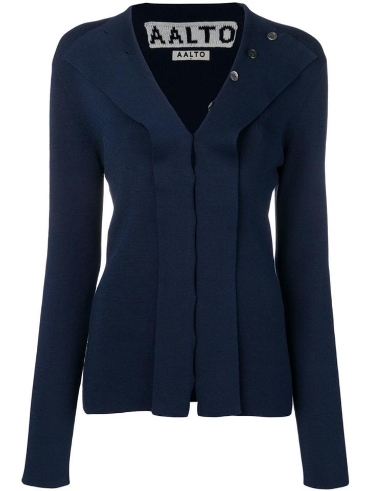 Aalto Button Detail Jersey Top - Blue