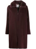 Manzoni 24 Cashmere Coat With Mink Collar - Purple