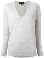 Theory V-neck Jumper - Grey