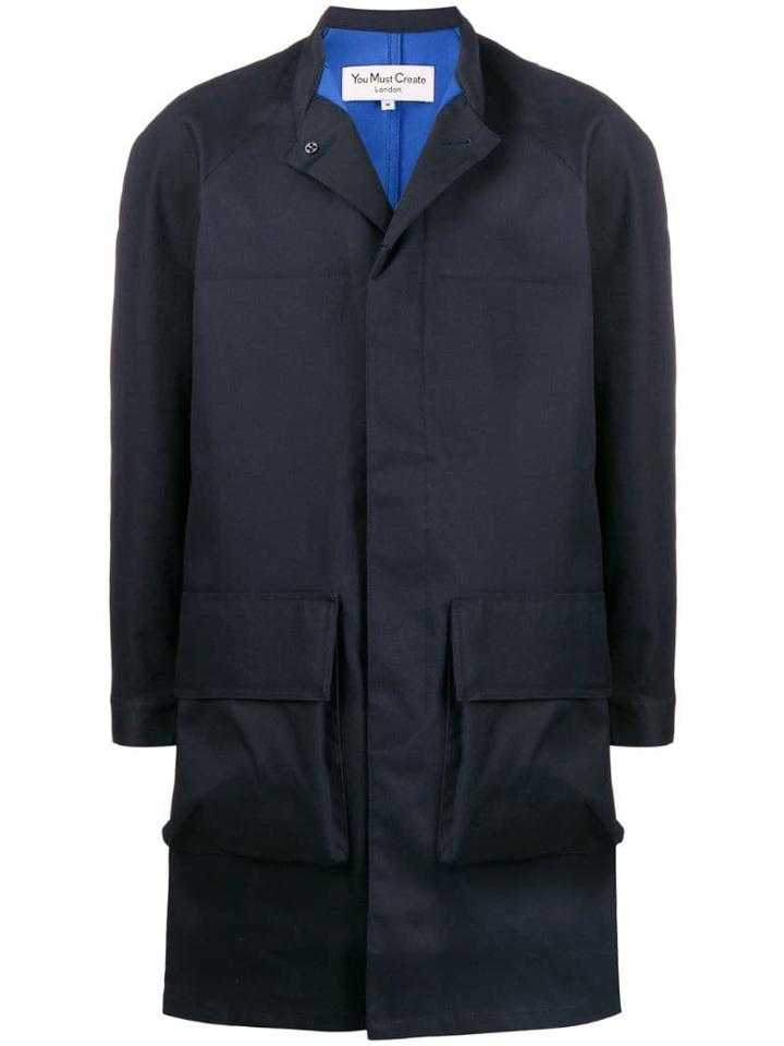 Ymc Cotton Rain Mac - Blue